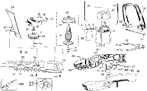 Exploded Diagram A Diagram and Parts List for TR250-04 Type 2 Black and Decker Hedge Trimmer